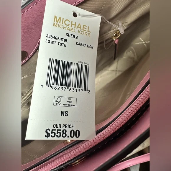 Michael Kors Sheila Carnation (Pink) Multi-Function Large Tote Bag. NWT. - Picture 10 of 10